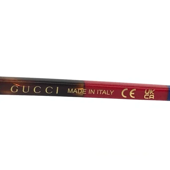 Gucci Eyeglasses Frames GG1930O 004 Tortoise Blue Red Cat Eye Full Rim 55-16-140 - Picture 12 of 12